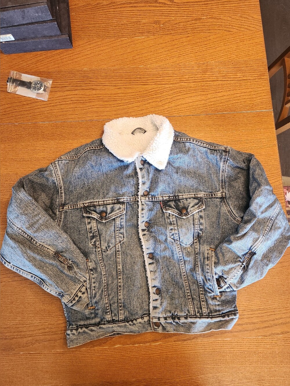 Levi Strauss & Co. Type III Sherpa Trucker Jacket in a classic 1980s acid wash.